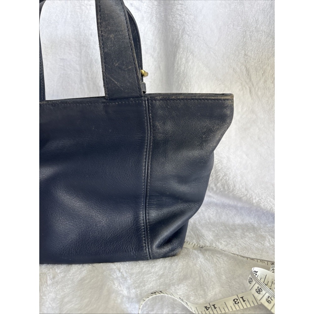 Vintage COACH Waverly Bag Navy Blue Leather Zip Closure 4133 90s Costa Rica - Picture 2 of 16